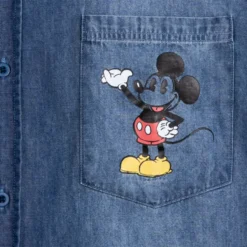 Mickey Mouse And Pluto Woven Chambray Shirt For Adults 9 Mickey Mouse And Pluto Woven Chambray Shirt For Adults -Disney Magic Deals Store 2403052050009M 4